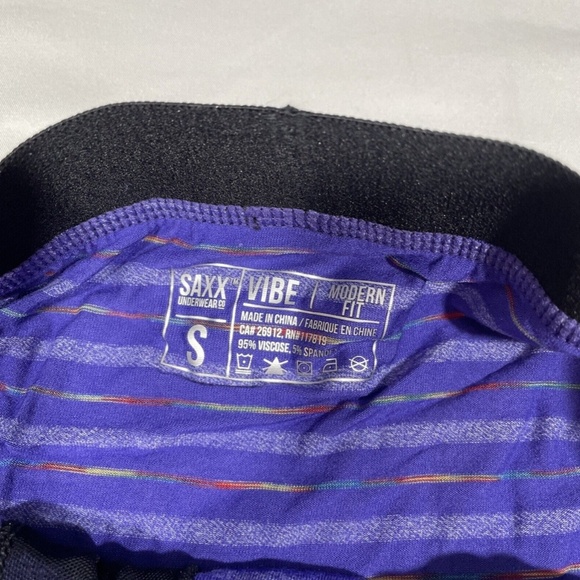 NIB SAXX‎ [ Small ] Vibe Stretch Boxer Briefs in Purple Gradient Stripe - Picture 12 of 16